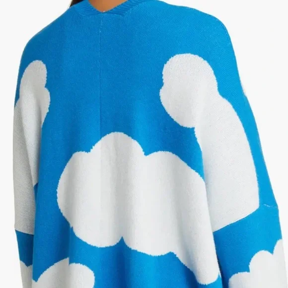 Dressed in LaLa In the Clouds Blue&White Oversized Cardigan: Bright and Soft! - Picture 2 of 4